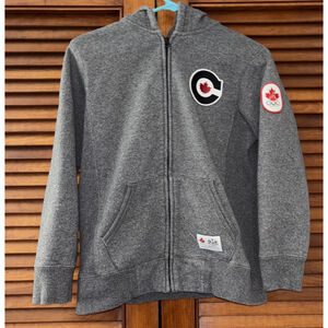 TEAM CANADA 2010 OLYMPIC Gray Full Zip Sweatshirt Boy's 7/8